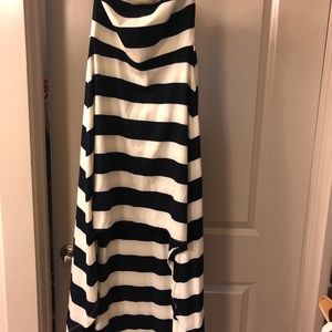 High low striped halter dress